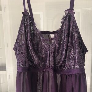 Cacique Deep Purple Lace Chemise